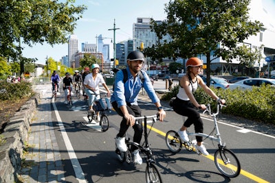 Attendees were able to start their day with a Brompton bike ride along the Hudson River. Following a 45-minute group ride along the West Side Highway, Brompton hosted an event back at its store, as part of the festival's Fast Tracks—Fast Company's take on field trips that offer an inside look at some of New York City's most innovative companies.
