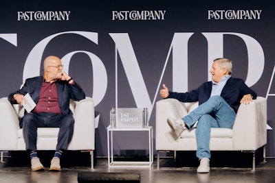 The Main Stage at BMCC Tribeca Performing Arts Center featured conversations with Ryan Reynolds, Issa Rae, Lin-Manuel Miranda, and Netflix co-CEO Ted Sarandos (pictured). The courtyard and lobby of the venue hosted activations and sampling opportunities.