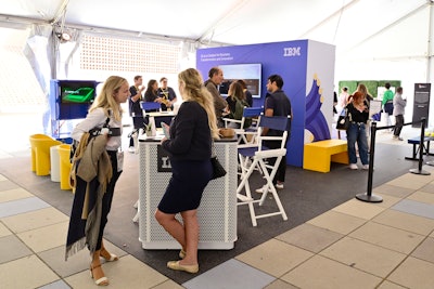 IBM presented an interactive workshop on data and AI and hosted a shot-tracking table tennis experience where attendees could take a swing and get AI-generated commentary.
