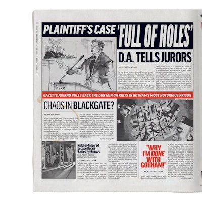 The fictionalized daily came complete with original stories, classified ads, courtroom sketches, and political cartoons.