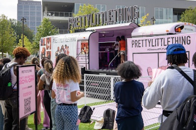 Fashion e-retailer PrettyLittleThing hit the road on its college tour, including a stop at Georgia Tech on Sept. 25.