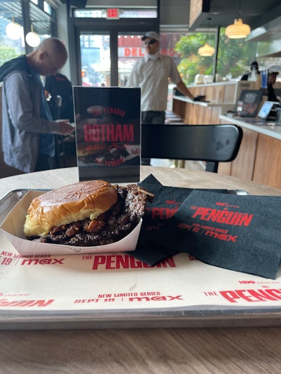 Fans could grab the 'Let's Be Pals Classic' (a double smash burger with Monterey Jack cheese and caramelized onion bacon bourbon jam) at Gotham Burger Social Club as part of the promotional campaign.