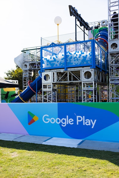 The slide lead into a ball pit.