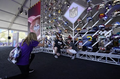 The 2022 NFL Draft was held along the Las Vegas Strip and included a step-and-repeat made from NFL team helmets. See more: Glitz and Gridiron: How the NFL Draft Took Over Las Vegas