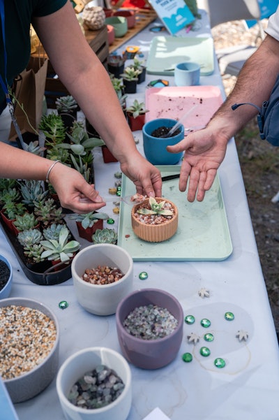 Another activation on site was a 'plant your own plant' station.