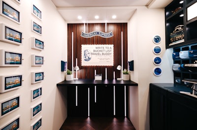 Platinum Amex card members were invited to visit the pop-up Centurion Lounge, located on the second level of Louis Armstrong Stadium, for a US Open-themed version of the luxe experience travelers get in Centurion Lounges at airports around the world. At the US Open Lounge, guests were treated to dishes curated by Cédric Vongerichten and Michael Solomonov, the executive chef partners of the Centurion Lounges in LaGuardia Airport and Philadelphia International Airport, respectively, as well as cocktails from the mind of Centurion Lounge mixologist Jim Meehan. The Lounge also featured an immersive activation that had guests dreaming up their ultimate vacation and designing a personalized travel pouch.