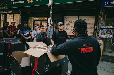 Fans were encouraged to follow @TheBatman on social for information on how to collect the goods.