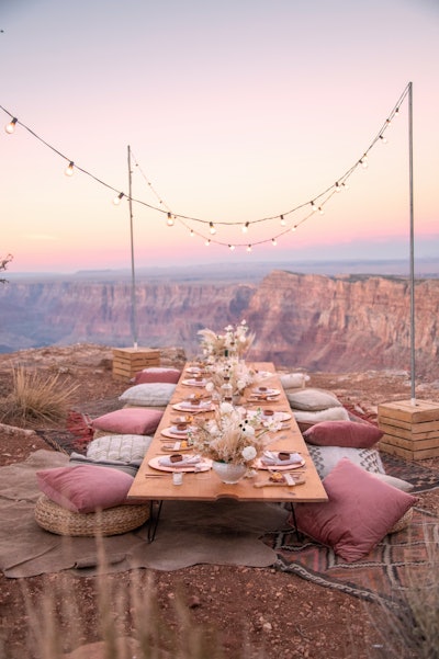 Programming for the getaway included hiking in the Grand Canyon, landscape painting, plus picnics and curated dinners on the rim.