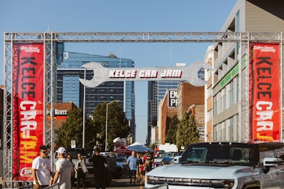 The Kelce Car Jam took over an outdoor space on Walnut Street in downtown Kansas City.