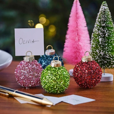 Tinsel Bauble Place Card Holders