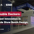Dexterity Robotics' double-decker exhibit featured two demo stations and an elevated meeting space with a panoramic view of the action below.