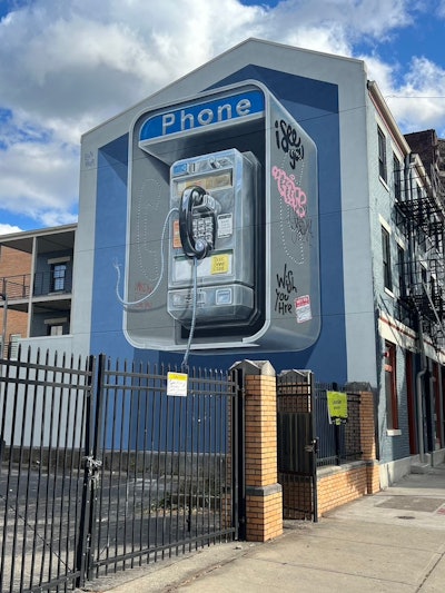 Dutch artist Leon Keer created an anamorphic mural titled “DISCONNECTED.”
