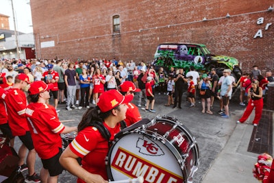 The Kansas City Chiefs' Rumble marching band helped keep the energy high throughout the day.