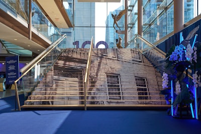 'The theme and positioning was developed by BT/A to transport guests back to the Roaring '20s when the Sinai Hospital opened, with cuisine, sumptuous decor and musical performances that set the scene,' said Avrich. One highlight? The main staircase was wrapped in a vintage black-and-white photograph.