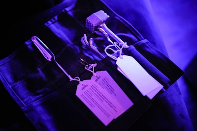 The tools were tagged with the details on the menu item, and served up in a tool roll.