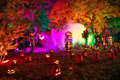 The family-friendly event Magic of the Jack O'Lanterns takes place in LA’s Whittier Narrows Park. “I believe Halloween entertainment—haunted houses, festivals, and the like—is still a very reasonable form of live entertainment compared to concerts, plays, or sporting events,” Stafford says. “The ticket prices have remained accessible, and it’s an incredible value to spend a night out with friends or family. It’s one of the most affordable live experiences you can have.”