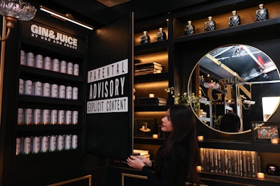 The pop-up also included a fridge stocked with Gin & Juice By Dre and Snoop canned cocktails.