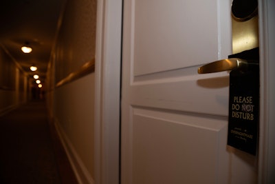 Each evening featured an after-dark experience where guests were coaxed from their rooms for one of four scary activations. A 'please do not disturb' sign signaled that they were ready to be dragged from their rooms.