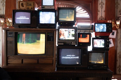 Vintage TVs served as branding opportunities.