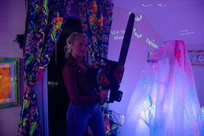 Guests were chased by a serial killer with a chain saw, as a nod to Freaky.