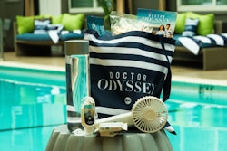 Branded bags were filled with water and snacks, as well as self-care items like sunscreen and personal fans.