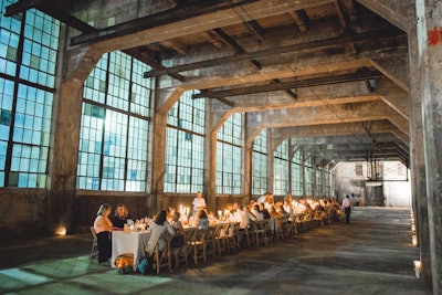 Industry City's industrial Box Factory seats 600 or holds as many as 1,200 for standing receptions.