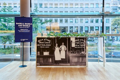 Food stations were also wrapped in vintage black-and-white photographs.