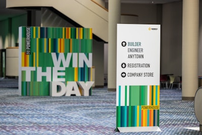 The event's colorful branding was used throughout the Georgia World Congress Center, which hosted the exhibit hall, and the Mercedes-Benz Stadium, which hosted the general session.