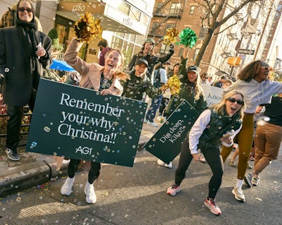 Topping it off was the AG1 marathon cheer station, which cheered on runners with fun signage.
