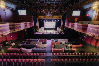 Speakers included author and advocate Chelsea Clinton; supermodel and entrepreneur Ashley Graham; New York City’s first-ever chief technology officer, Minerva Tantoco; and more. Seating for the panels featured a mix of colorful, comfortable couches and chairs.