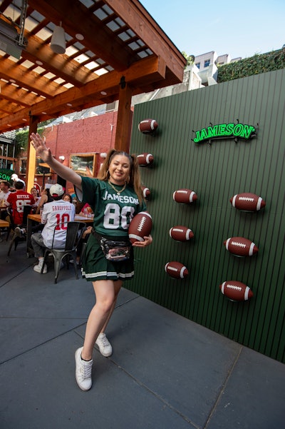 The events also feature a custom football wall photo booth, plus a football toss where fans can potentially earn a golden ticket and a custom jersey.