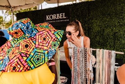 Korbel partnered with Miami Chains & Co. to offer a sip-and-shop experience on Saturday. Local founder Ashley Finestone was determined to outfit attendees with her fashionable, hands-free phone chains, which she also gifted to all ticket holders at Thursday night’s Crabs, Slabs & Cabs wine dinner.