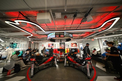 Highlights include an Immersive Motorsports Zone, where customers can take the wheel of a professional-grade F1 racing simulator and virtually race down the Las Vegas Strip. There's also an interactive arcade and a customization studio where customers can personalize apparel and footwear.