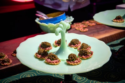 Guests enjoyed a caviar station by Black Diamond Caviar.