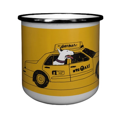 The Taxi Dog camp mug by Julia Rothman ($17.95) commemorates the exhibition Pets and the City, which is on view at The New York Historical museum until April 20, 2025.