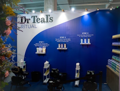 Guests could relax and unwind with neck and shoulder massages while learning about Dr Teal's signature three-step routine.