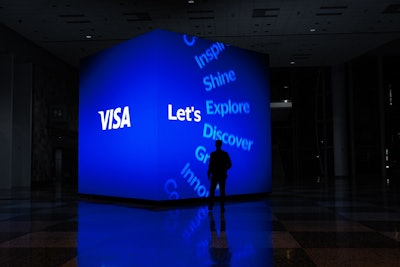 The cube served as the 'brain' for the whole event, with a series of digital screen-based signage across the Moscone Center working together to provide continuity and moments of delight as attendees moved through the space.