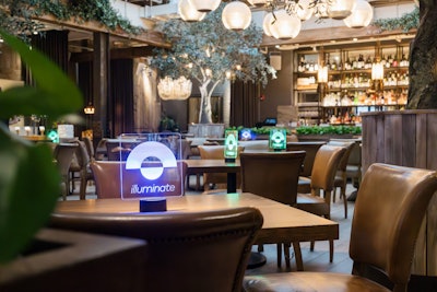 The events were illuminated in Uplight's branded blue and green lights.