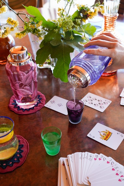 Turkish luxury glass art studio Fy-Shan Glass Studio designs and produces limited-edition collectible design objects and glassware that are inspired by nature, including glass cocktail shakers ($1,150). A new collection with textile company Haremlique will debut during Art Basel 2024.
