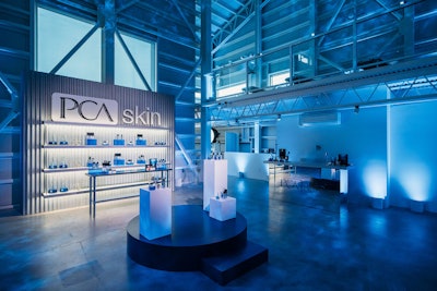 One of the event's major touchpoints was this curated display of PCA Skin’s hero hydration products.