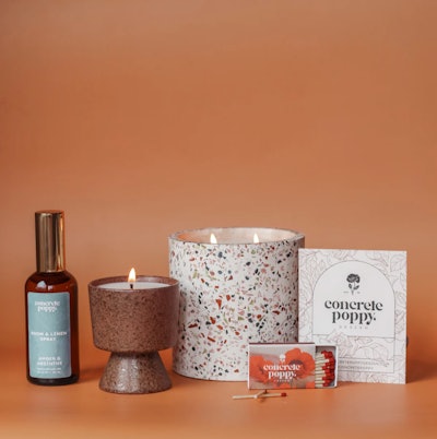 Concrete Poppy Design’s gift sets (starting at $48) feature soy wax candles housed in ceramic vessels that transform into planters. The set even includes wildflower seeds for planting. Choose from a range of scents including the holiday scent, Cedar and Sage.