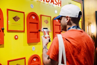 DoorDash curated a menu of featured restaurants and hosted an interactive wall/sampling station where fans could try local cuisine.