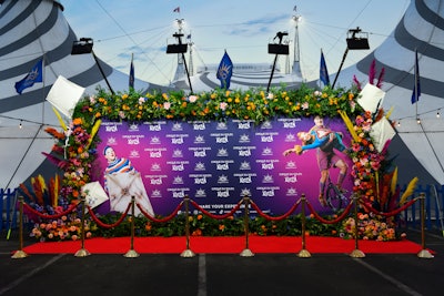 'One key idea we drew from was the character of the Innocent, who carries a kite throughout the performance,' Luca says. 'We brought this to life by designing custom kites for the media wall, matching the whimsical look and feel of Kooza.'