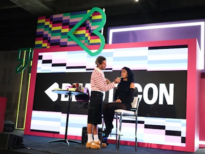 Beauty artist Mitchell Halliday demonstrated complexion and ambient makeup techniques.