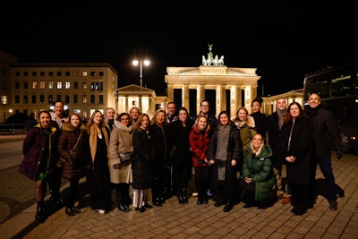 Thanks to a partnership with Visit Berlin, attendees were taken on a tour of some of Berlin's most historic landmarks, which included a mulled wine reception at the Brandenburg Gate.