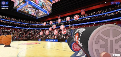 Digital experiences were modeled after the real-life game day experience, such as a T-shirt cannon game that offers real prizes.