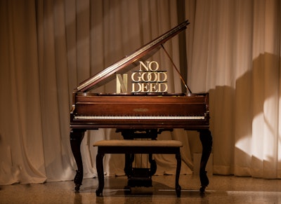 A piano, another nod to the series, offered a fun photo op.