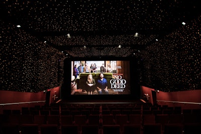 The screening took place inside the Netflix Tudum Theater, which was lit up to create an immersive viewing experience for the guests.