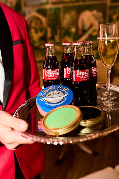 In another nod to a luxe hotel stay, bellmen served up glasses of Josh Cellars prosecco and Adamas caviar.