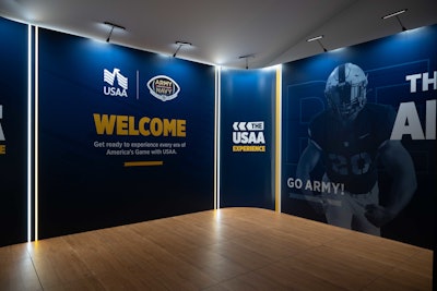The USAA Experience game day activation spanned nearly 9,000 square feet.